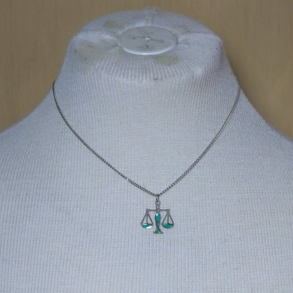 Libra Zodiac Sign Pendant Necklace